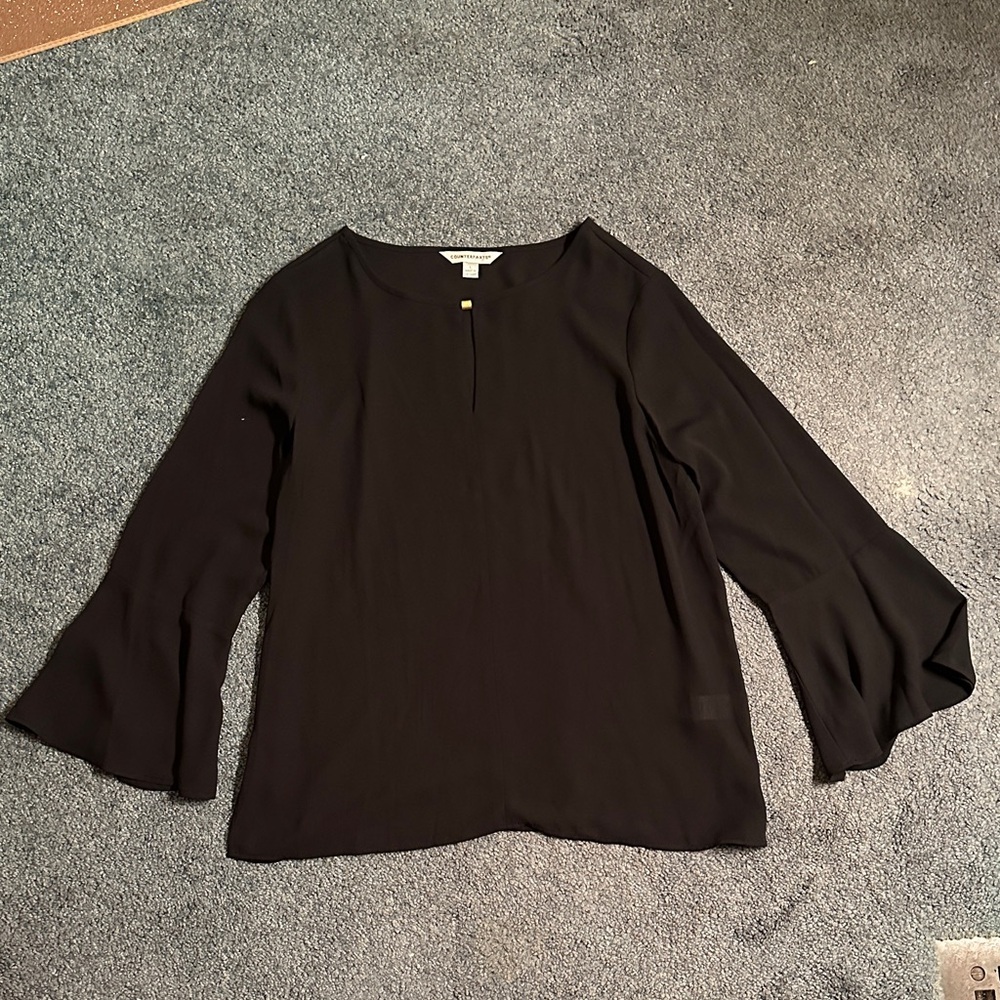 Counterparts Black Flared Sleeve Blouse